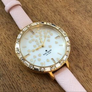 Gold Kate Spade Watch with pink leather band